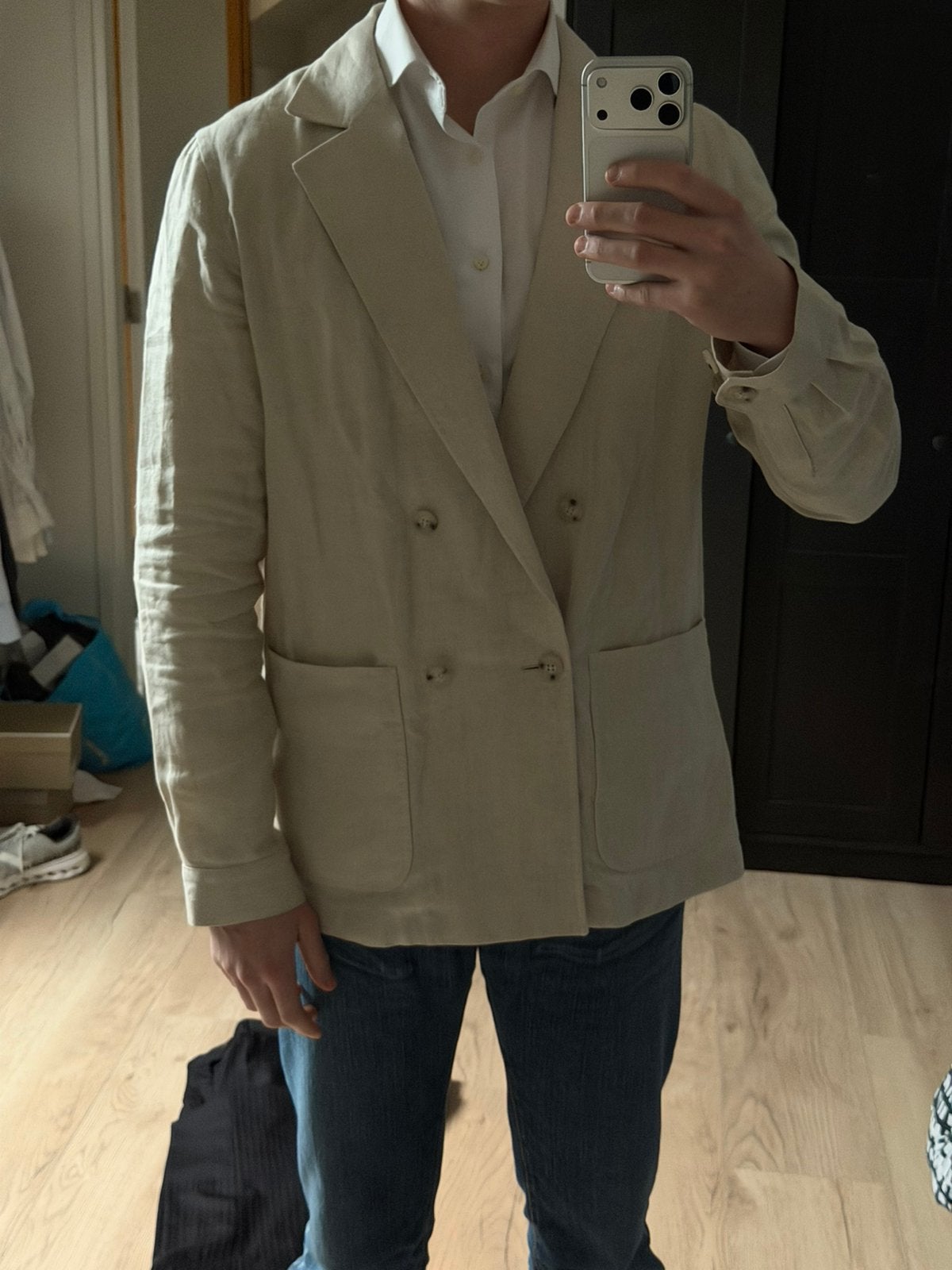 Suitsupply casual jasje van linnen maat 48, Kleding | Heren, Ophalen of Verzenden, Zo goed als nieuw, Maat 48/50 (M)
