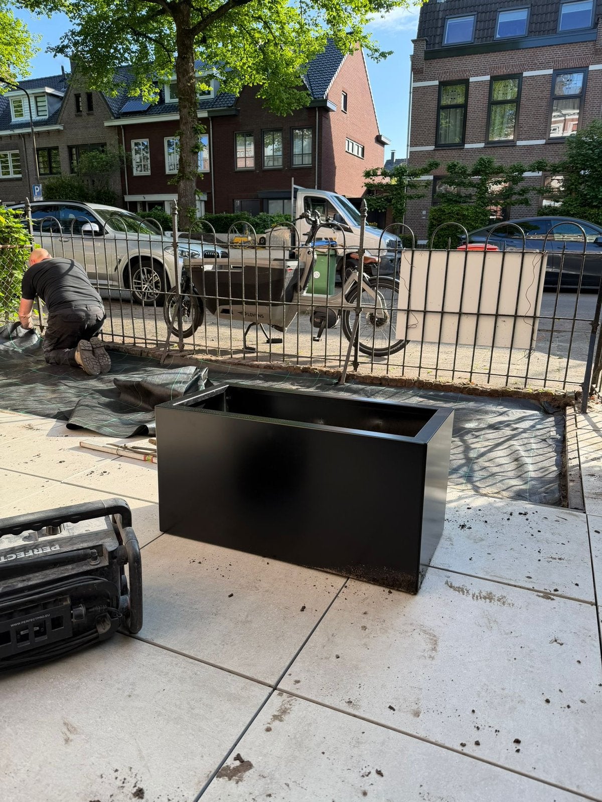 Stalen plantenbak zwart nieuw 40x40x80 zonder bodem, Tuin en Terras, Bloembakken en Plantenbakken, Nieuw, Metaal, Tuin, Ophalen of Verzenden