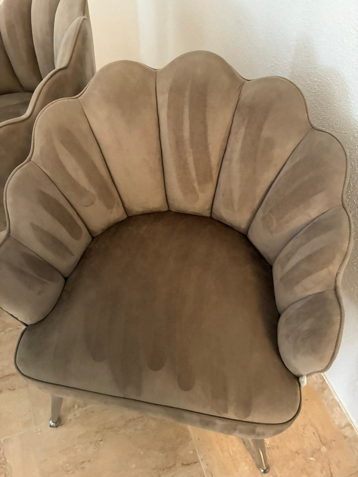Schelp eetkamerstoelen, Ophalen of Verzenden, Zo goed als nieuw, Minder dan 75 cm, Minder dan 150 cm