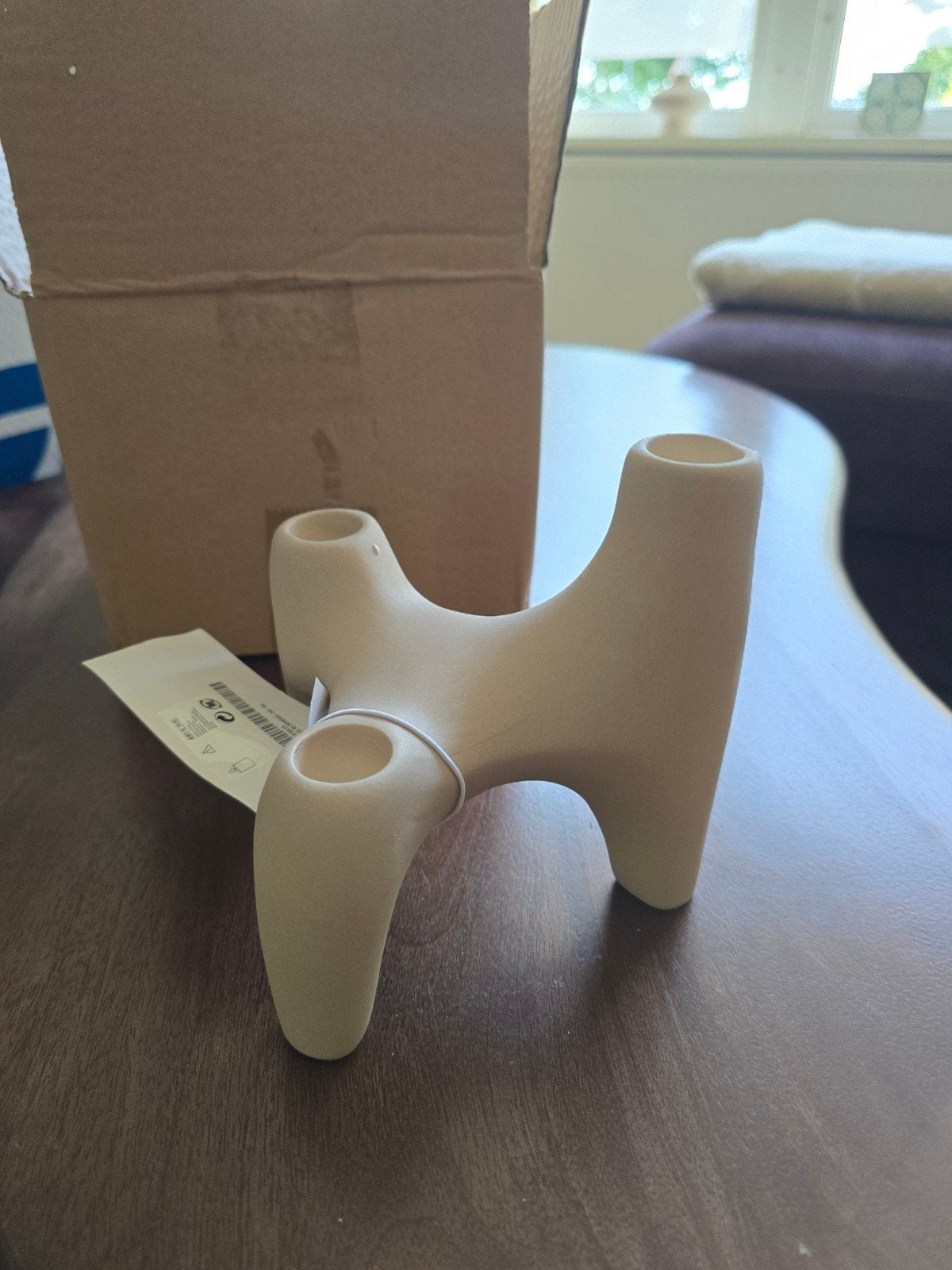 H&M Home Kandelaar - Crème/Beige gloednieuw, Overige merken, Ophalen of Verzenden, Zo goed als nieuw, Crème