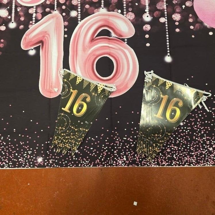 versiering 16 jaar, Ophalen of Verzenden, Zo goed als nieuw, Versiering, Verjaardag