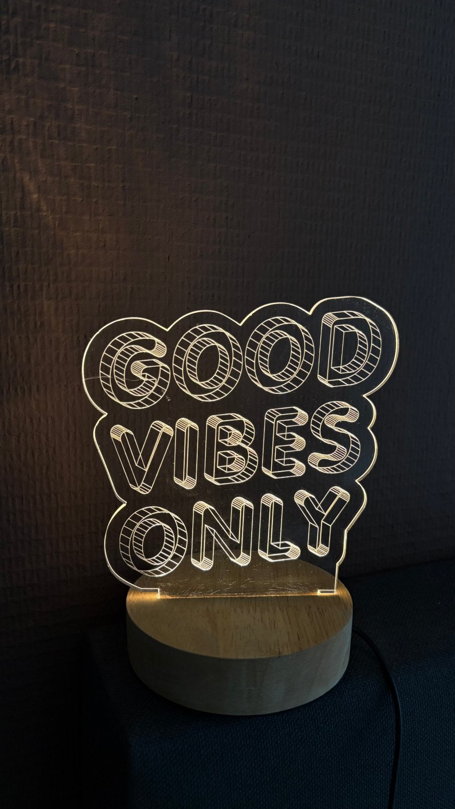 “Good vibes only” lampje, Ophalen of Verzenden, Zo goed als nieuw