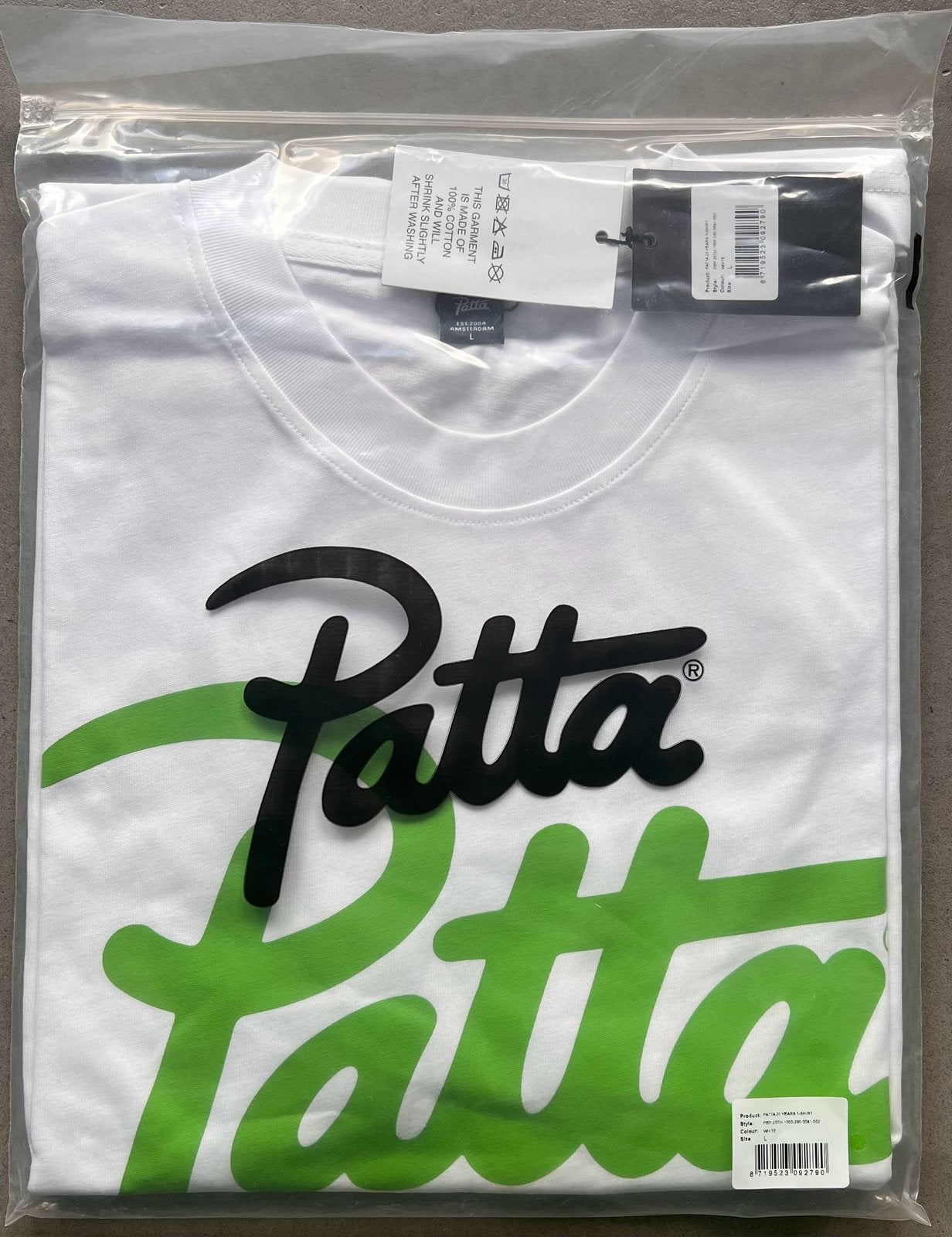 Patta Chlorophyll 20 Years T-shirt wit maat L, nieuw, Ophalen of Verzenden, Nieuw, Maat 52/54 (L), Wit