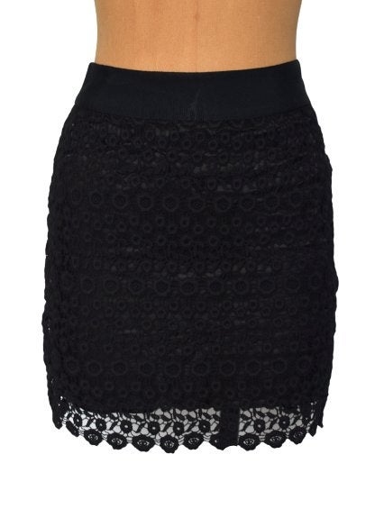 Nieuw Reiss gehaakt rokje , rok lace, zwart, Mt. XS, Kleding | Dames, Reiss, Verzenden, Zwart, Zo goed als nieuw