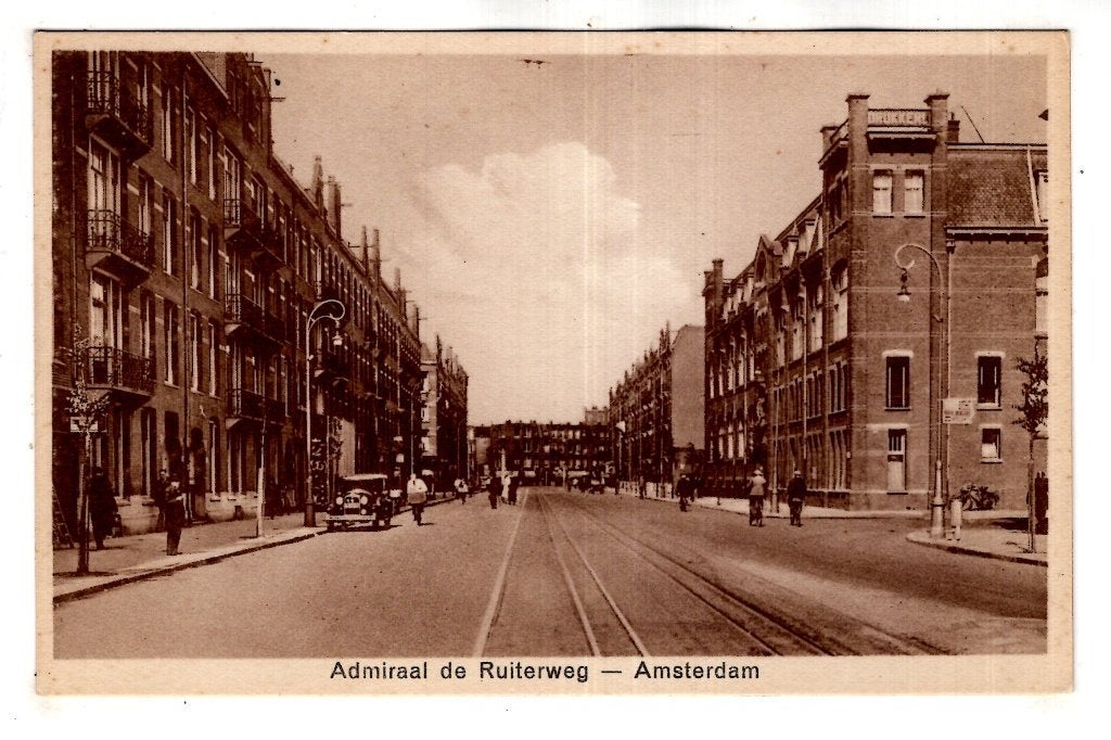 Amsterdam Admiraal de Ruyterweeg  auto  1920, Ophalen of Verzenden, 1920 tot 1940, Ongelopen, Noord-Holland