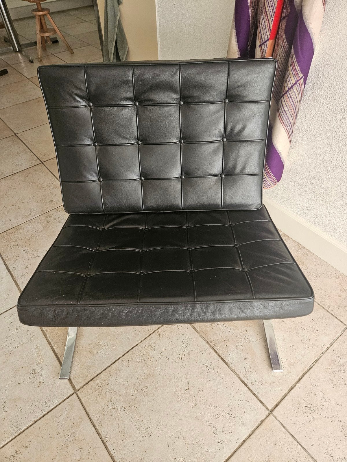 Barcelona Chair zwart., Ophalen, Gebruikt, Zwart, Eén