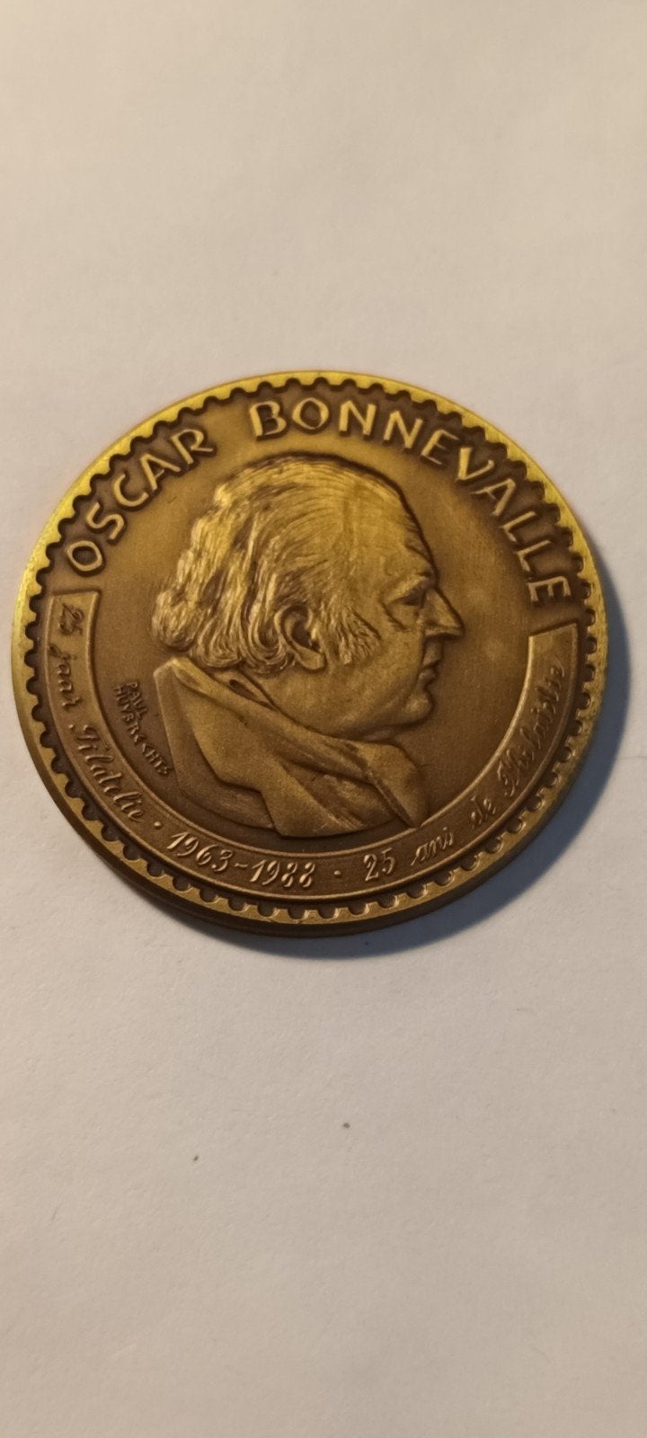 Oscar Bonnevalle Herdenkingsmunt 1963-1988, Ophalen of Verzenden