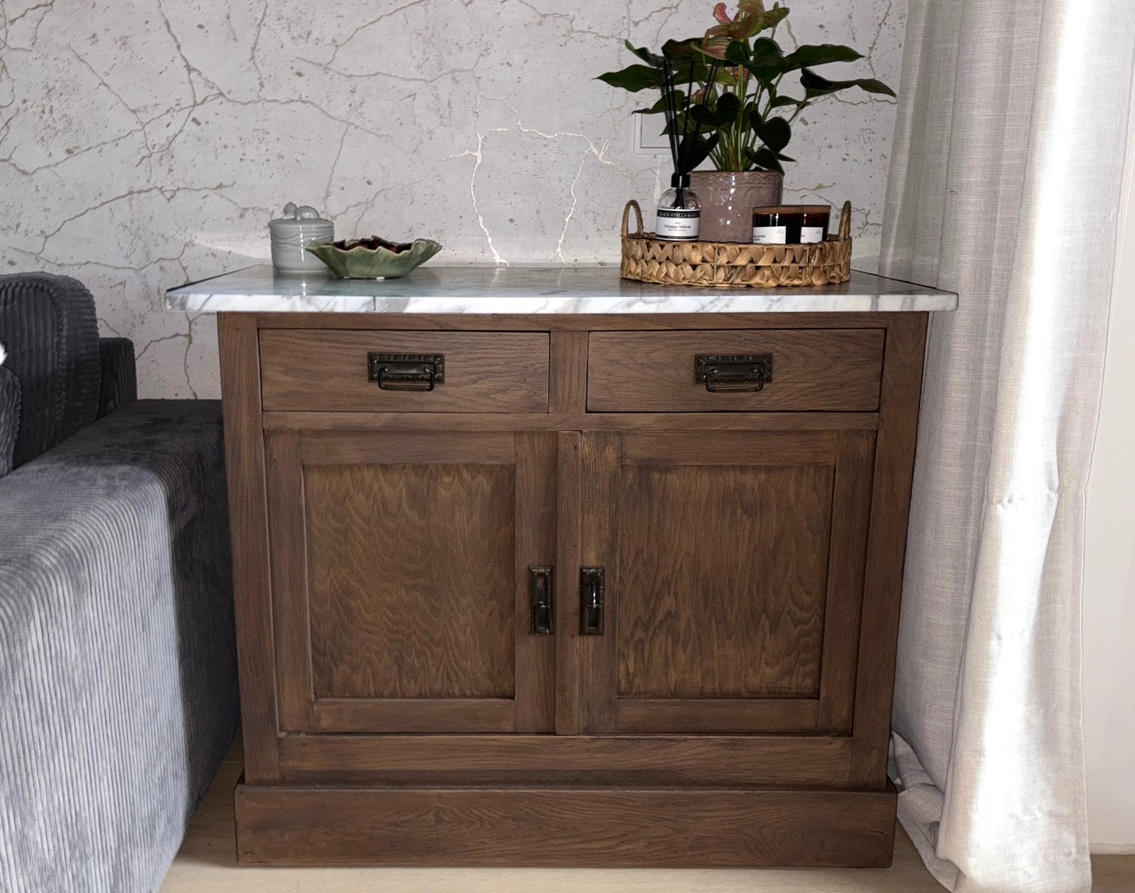 Antiek dressoir met marmeren blad, Ophalen