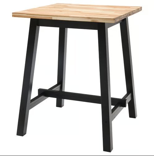 IKEA SKOGSTA bartafel / hoge eettafel zwart, Huis en Inrichting, Tafels | Eettafels, Ophalen, Gebruikt, 50 tot 100 cm, Vierkant