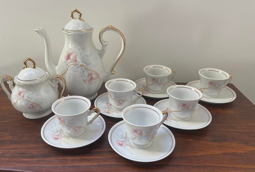 FENA PORZELLAN 8-delig mokka servies, Antiek en Kunst, Antiek | Servies compleet, Ophalen