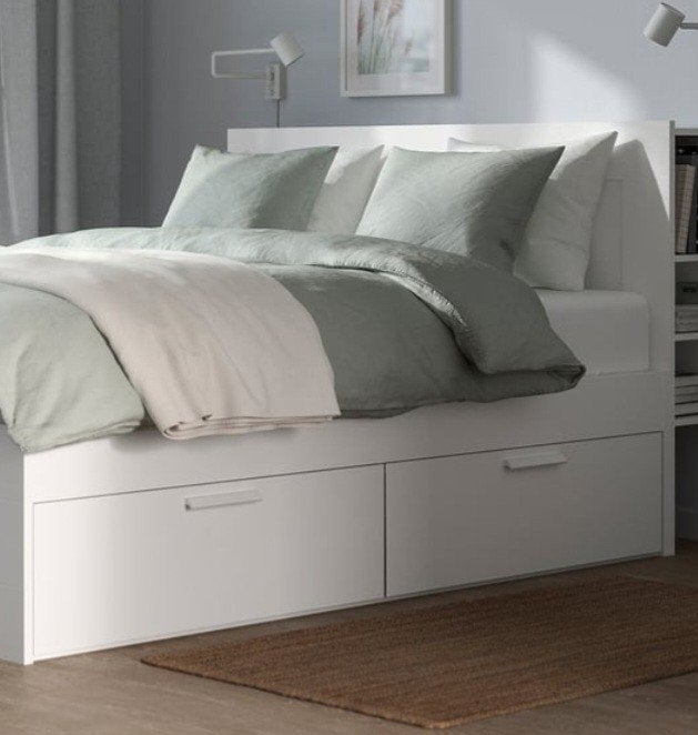 bedlades Brimmes bed ikea, Ophalen, Wit, Zo goed als nieuw, Twijfelaar