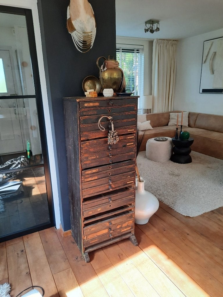 Drukkerijkast letterkast, Antiek en Kunst, Ophalen