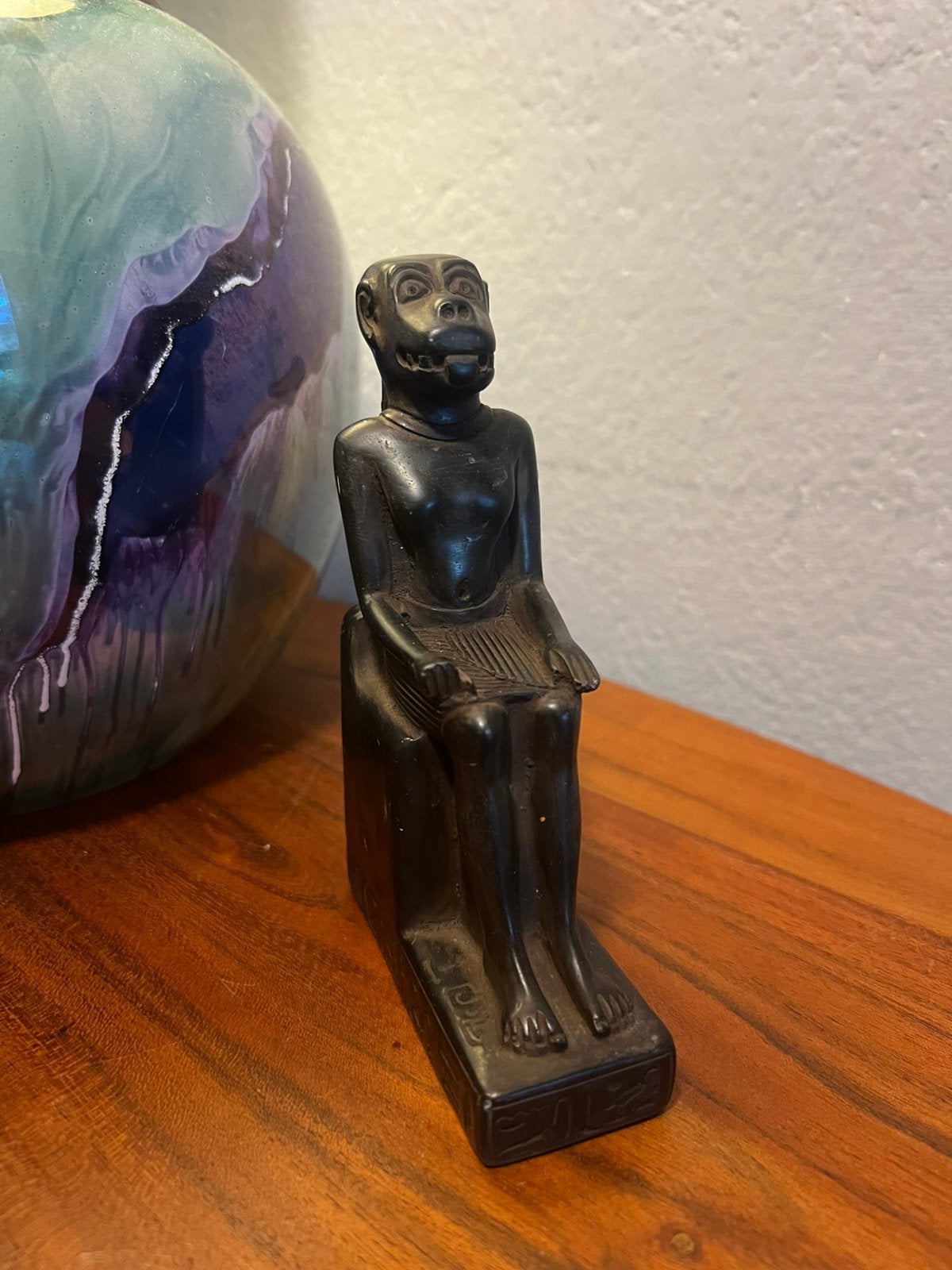 Vintage oud-Egyptisch altaarstandbeeld godheid vizier beeld, Verzamelen, Beelden en Beeldjes, Ophalen of Verzenden