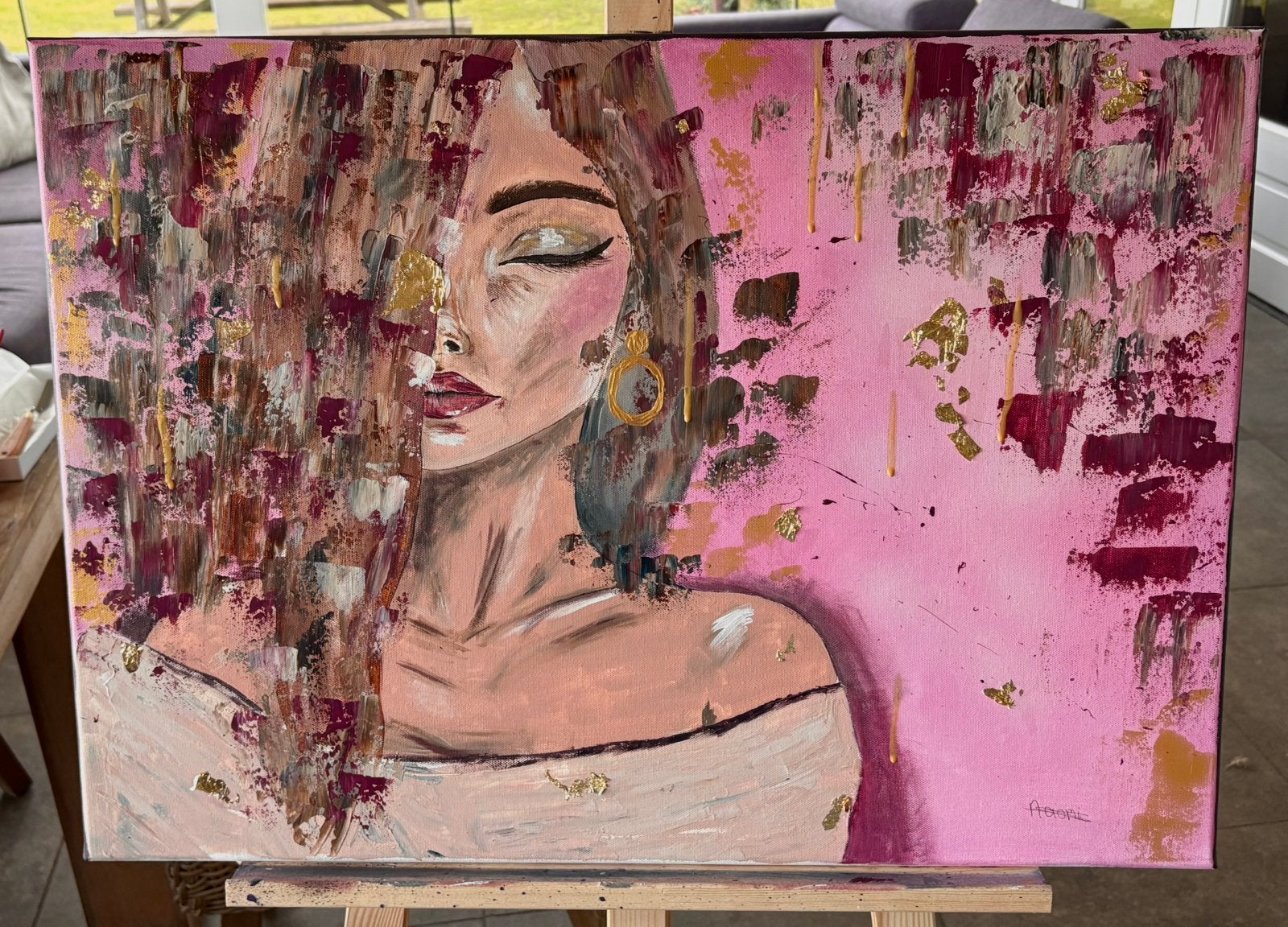 Origineel schilderij vrouw, Antiek en Kunst, Ophalen of Verzenden