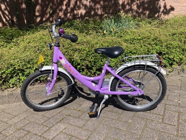 Puky /Pucky 18 inch lila meisjesfiets, Fietsen en Brommers, Ophalen, Terugtraprem, Gebruikt, Puky