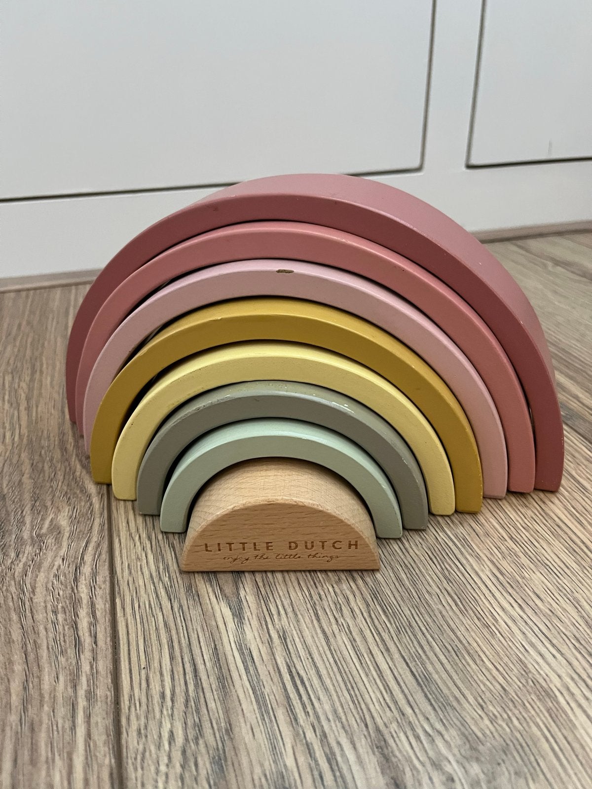 Little Dutch Houten Regenboog Stapeltoren Pastel, Kinderen en Baby's, Ophalen, Zo goed als nieuw, Overige typen