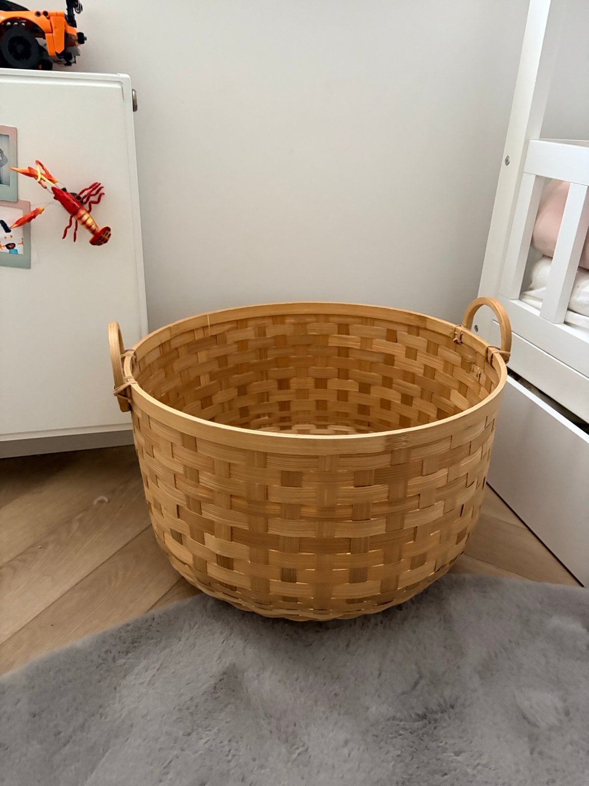 H&M Home Grote Ronde Riet Gevlochten Mand - Nieuw, Ophalen, Gevlochten, Mand, Rond