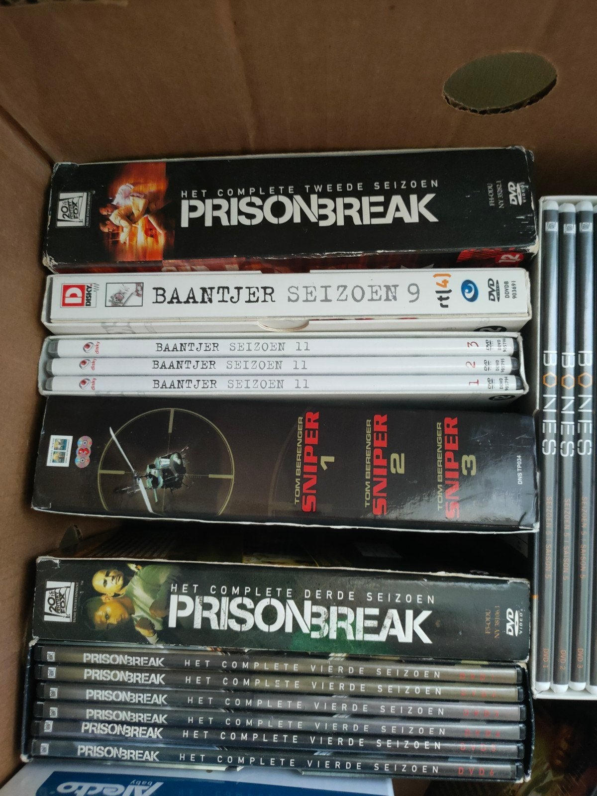 Diverse series op DVD: Prison Break, Bones, Criminal Minds, Cd's en Dvd's, Gebruikt, Misdaad, Nederlands, Ophalen of Verzenden