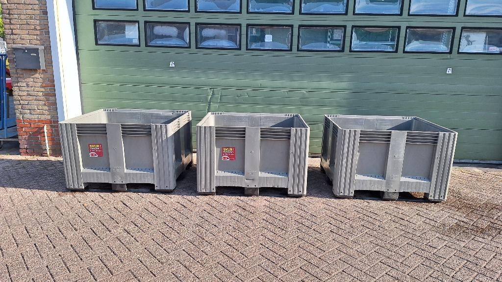 Palletbak, vleesbak accubak kist grijs 120 x 100 x 79 cm, Ophalen, Kunststof, Gebruikt, 100 tot 150 cm