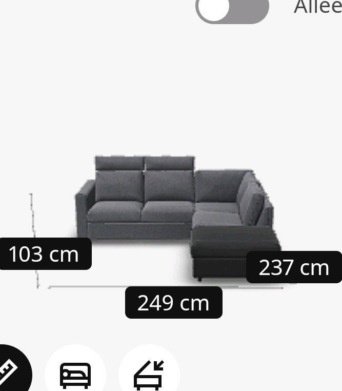 Ikea vimle bank gunnared middengrijs., Ophalen, Gebruikt, 75 tot 100 cm, Tweepersoons