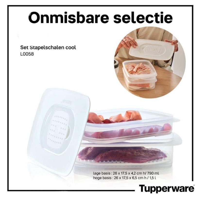 Tupperware Stapelschalen Set /Combismart Set/ Vleeswarenbak, Huis en Inrichting, Keuken | Tupperware, Ophalen of Verzenden, Nieuw