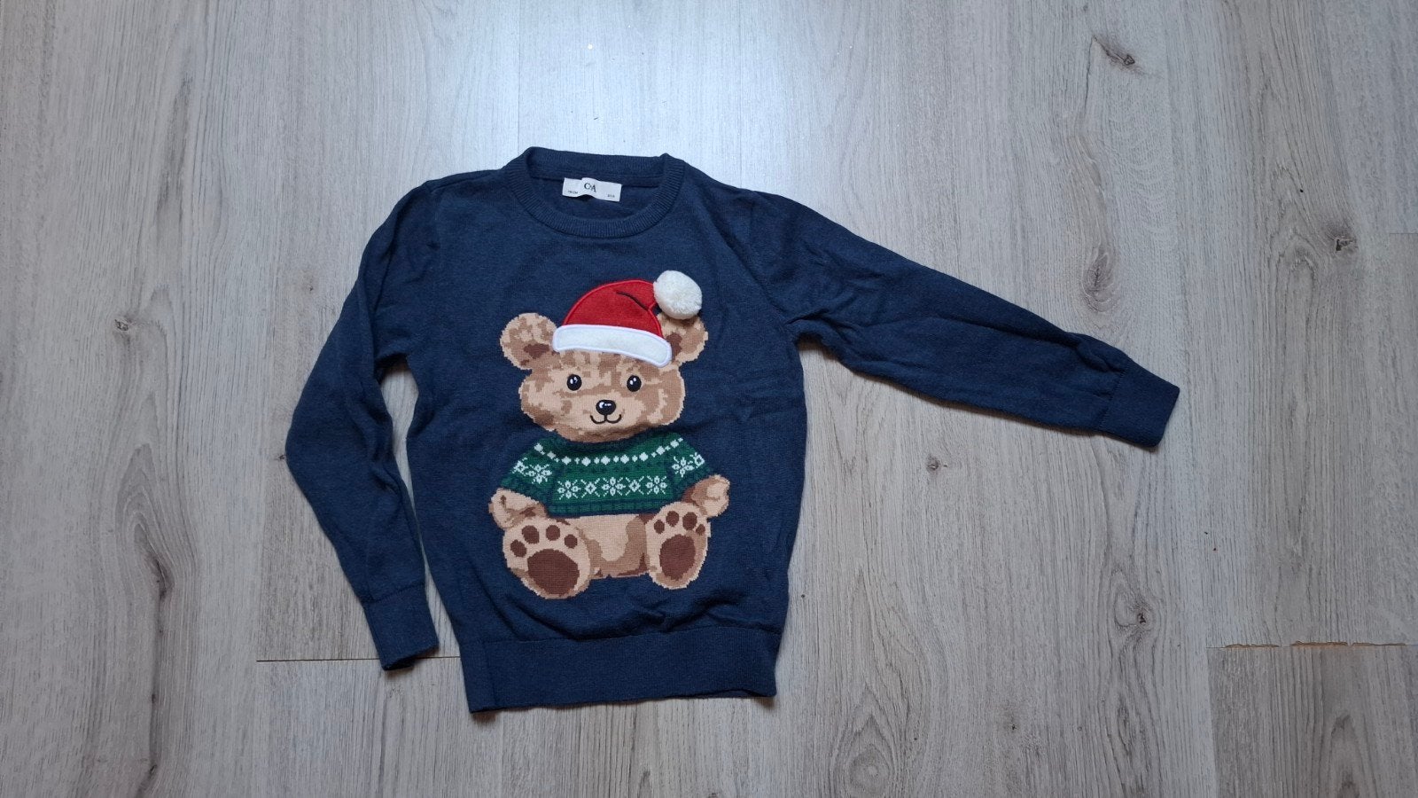 Leuke kersttrui met teddybeer voor kinderen maat 116, Ophalen of Verzenden, Zo goed als nieuw, C&A, Jongen of Meisje