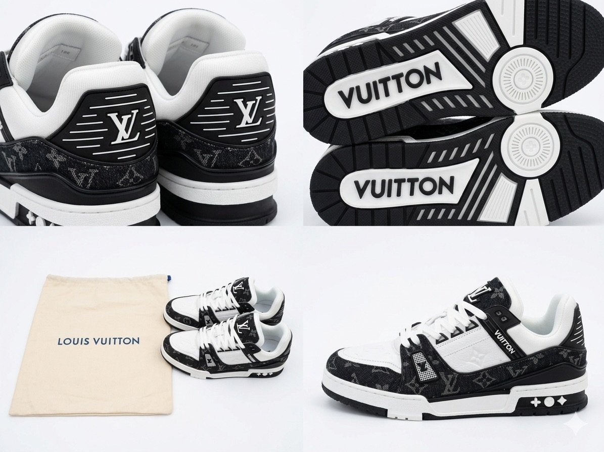 Nieuwe louis vuitton heren schoenen/sneakers maat 44! €105, Zwart, Nieuw, Ophalen of Verzenden, Sneakers of Gympen