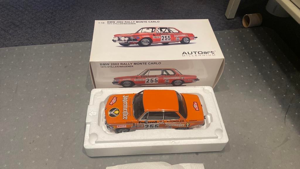 AUTOart BMW 2002 Rally Monte Carlo 1973 #255 Jagermeistar, Hobby en Vrije tijd, Modelauto's | 1:18, Ophalen of Verzenden, Nieuw