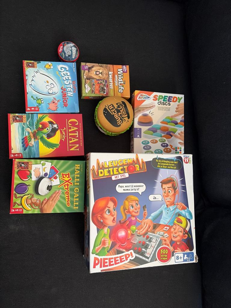 Bordspellenpakket: Halli Galli, Geesten Junior, Catan Junior, Een of twee spelers, Ophalen, Gebruikt