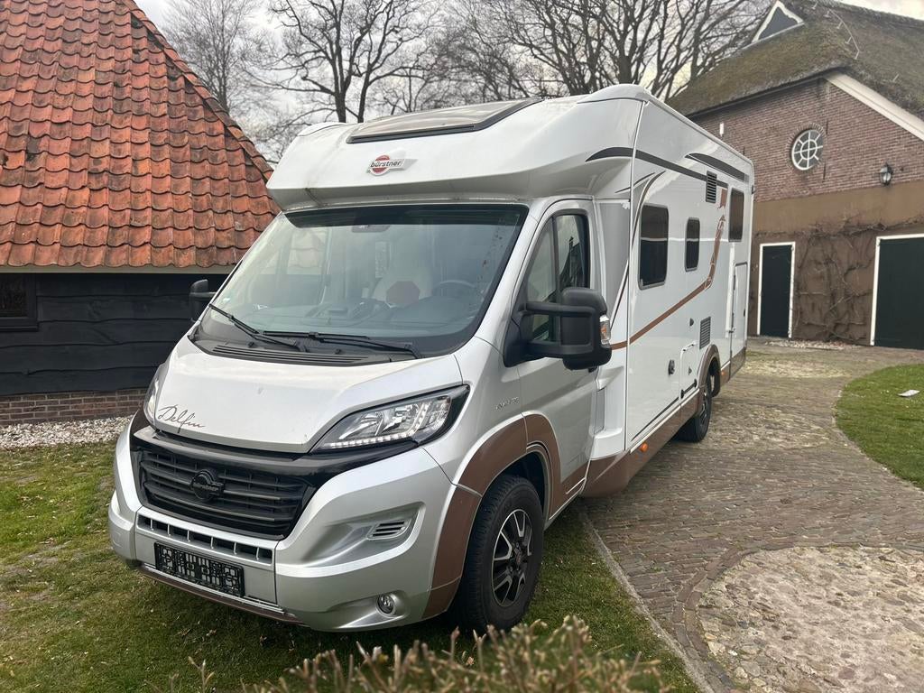 Fiat Ducato Autom 9-Traps dubbele Airco! Levelsysteem! NAV., Caravans en Kamperen, Campers, Automaat, Fiat, Diesel, Bürstner