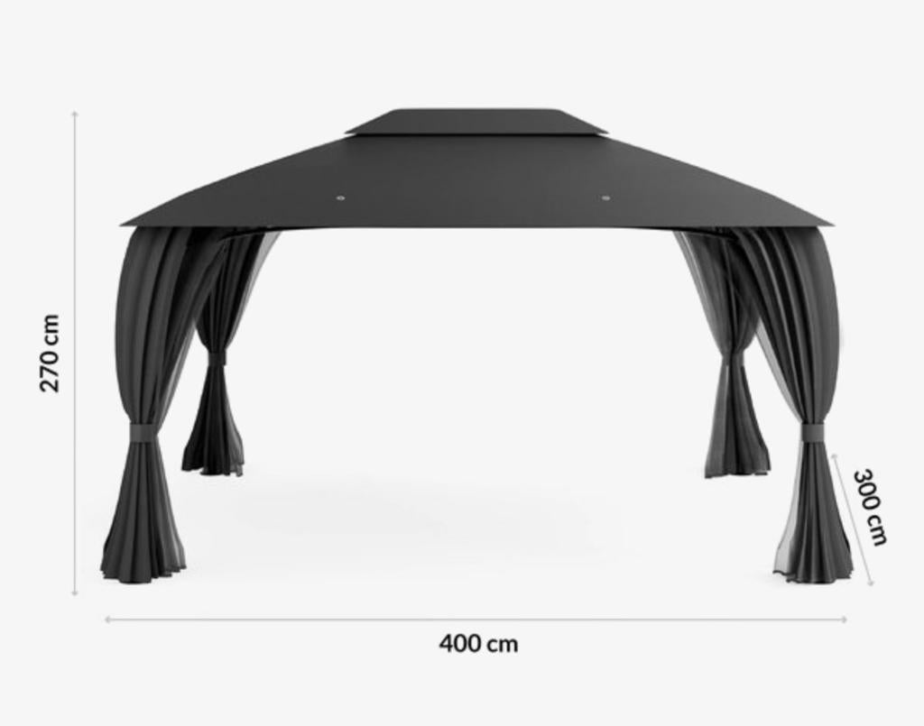 Prieel van Jysk 3x4 antraciet, Tuin en Terras, Partytenten, Gebruikt, Paviljoen, 2 meter of meer, Minder dan 5 meter, Minder dan 4 meter