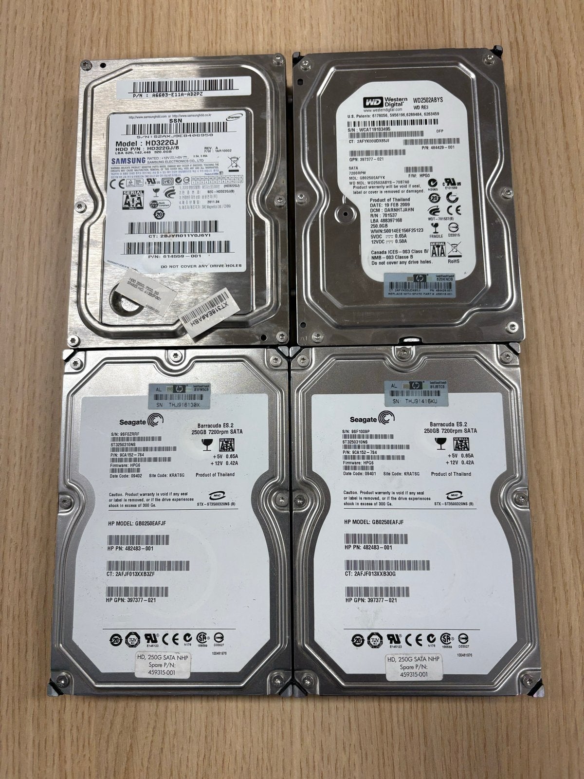 Diverse 250GB en 320GB SATA Harde Schijven (HDD), Intern, Gebruikt, Ophalen of Verzenden, Desktop