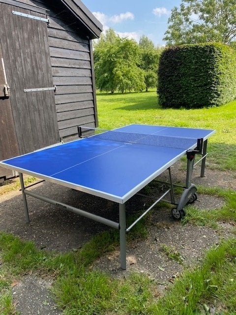 Indoor Kettler tafeltennis tafel - kleur blauw - opklapbaar, Sport en Fitness, Tafeltennis, Ophalen, Gebruikt, Tafel Indoor, Verrijdbaar
