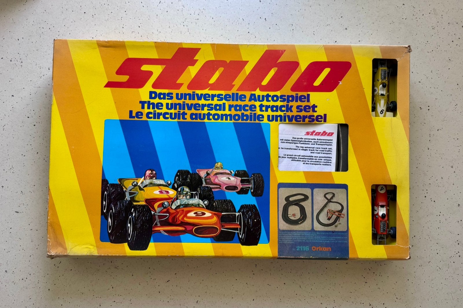 Vintage Stabo Car 2116 Orkan racebaan - Complete set 8/10, Kinderen en Baby's, Speelgoed | Racebanen, Overige merken, Racebaan