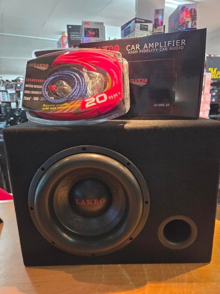 Lakro Subwoofer Pack: 12" Sub, Monoblock & Kist, Auto diversen, Niet ingevuld, Niet ingevuld, Nieuw, Ophalen of Verzenden