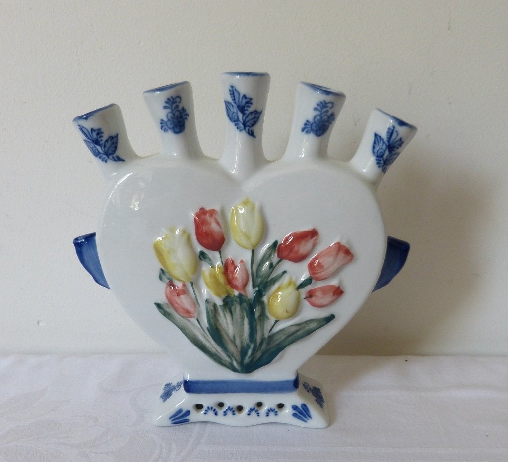 tulpenvaas, Ophalen of Verzenden, Zo goed als nieuw, Steen/keramiek, 17 cm