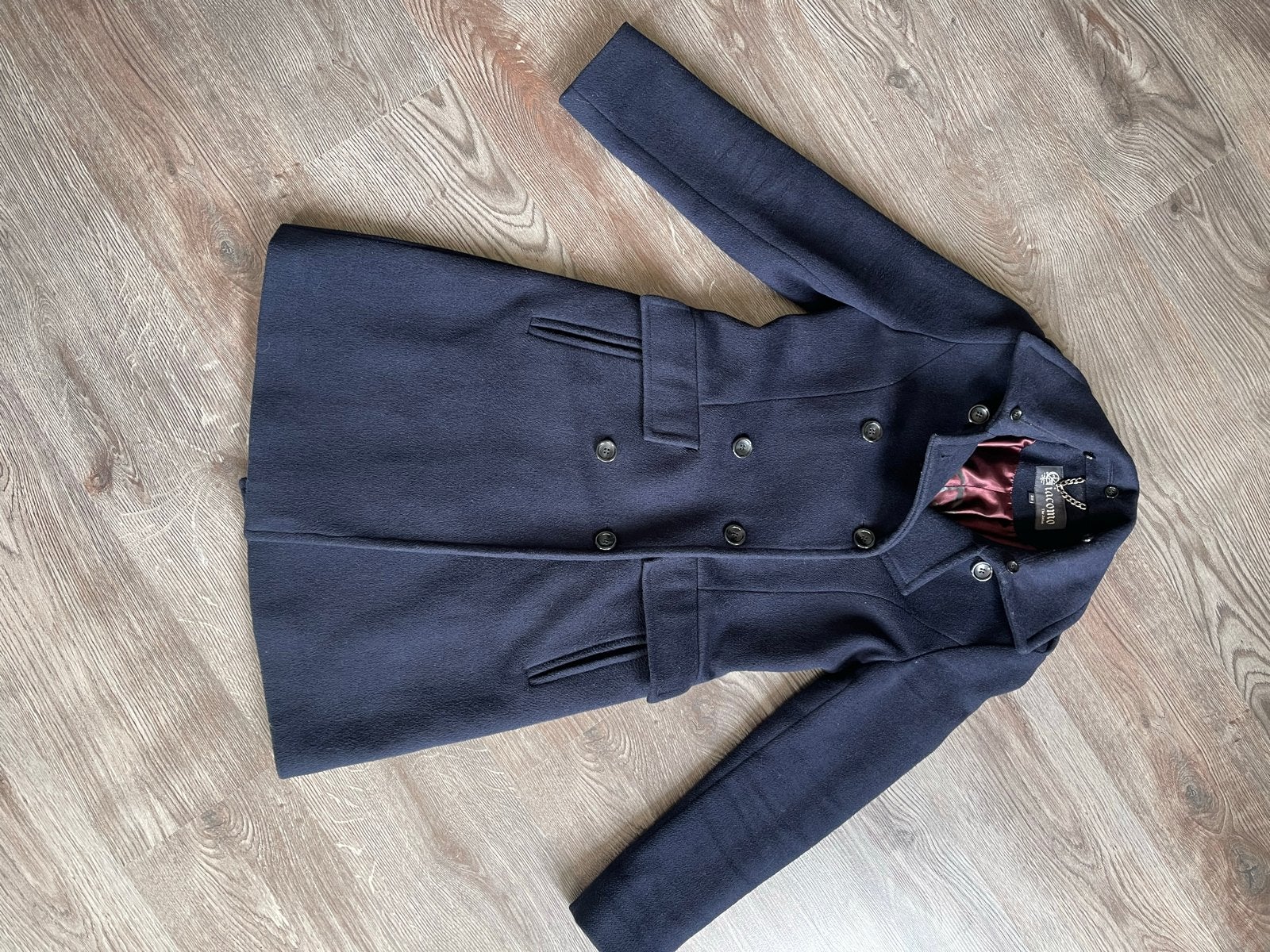 Giacomo The Jacket wollen jas met afneembare bontkraag, Ophalen of Verzenden, Maat 34 (XS) of kleiner, Blauw