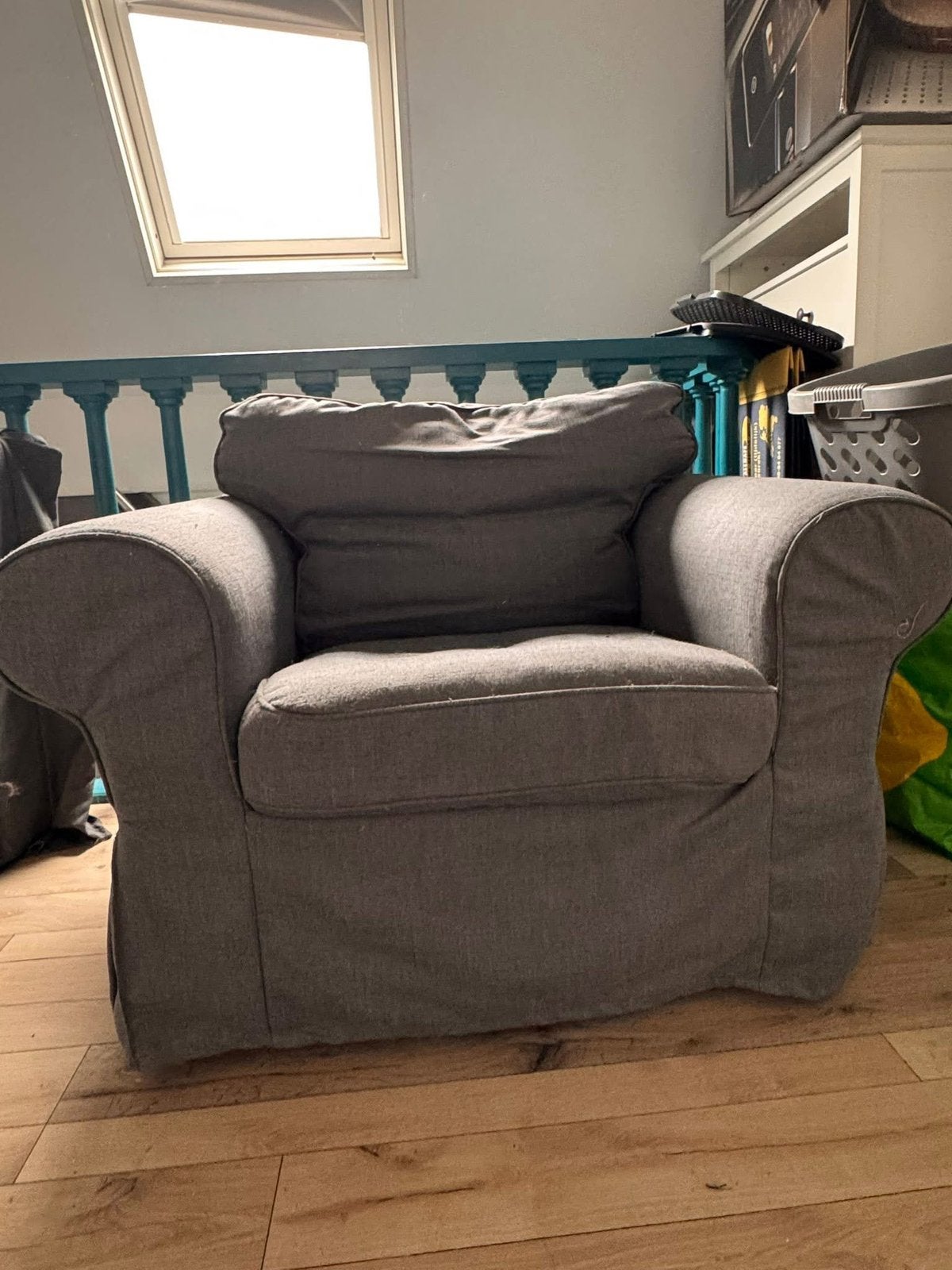 Ikea Ektorp stoel met hocker, Ophalen, Eenpersoons, 75 tot 100 cm, Zo goed als nieuw