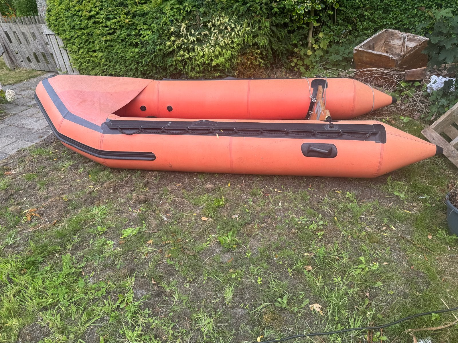 Rubberboot met Yamaha 8pk-4takt buitenboordmotor en trailer, 8 pk, Hout, 3 m, Ophalen