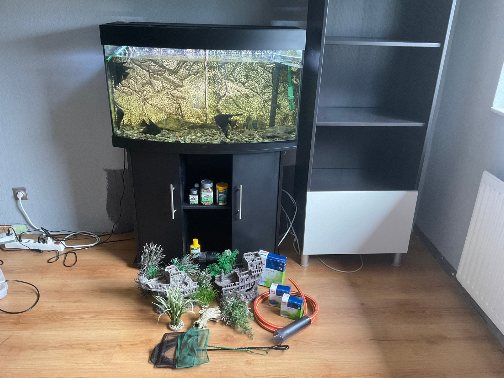 Juwel Vision 180 Aquarium met vissen, kast en toebehoren, Ophalen, Gebruikt, Gevuld zoetwateraquarium, Juwel