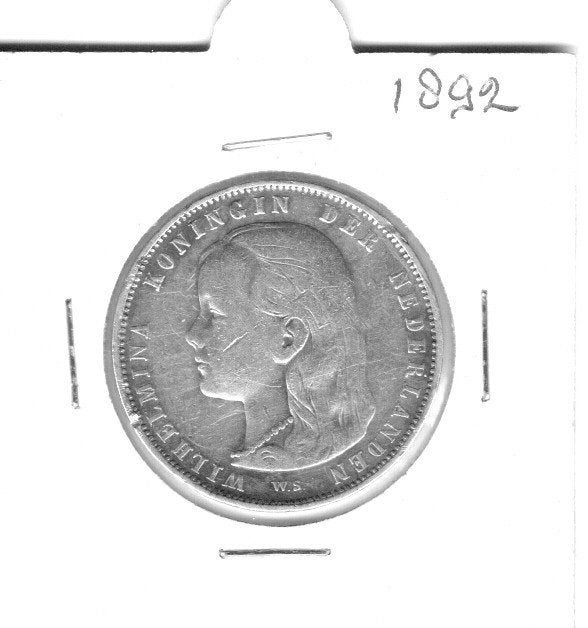 1 Gulden 1892, 1 gulden, Zilver, Ophalen of Verzenden, Koningin Wilhelmina