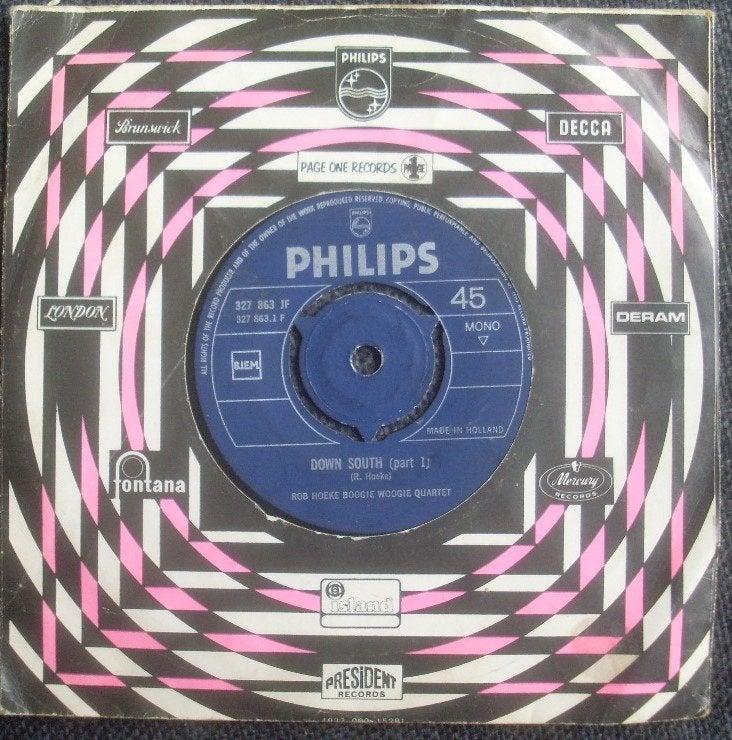 Rob Hoeke Boogie Woogie Quartet - Down South part 1 & 2 mono, 7 inch, Ophalen of Verzenden, Zo goed als nieuw, Jazz en Blues