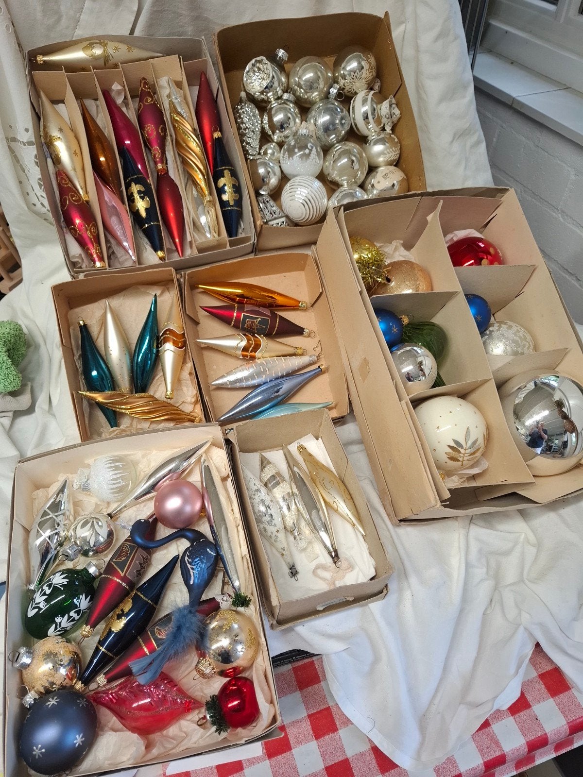 70 bonte vintage glazen kerstballen, Ophalen of Verzenden
