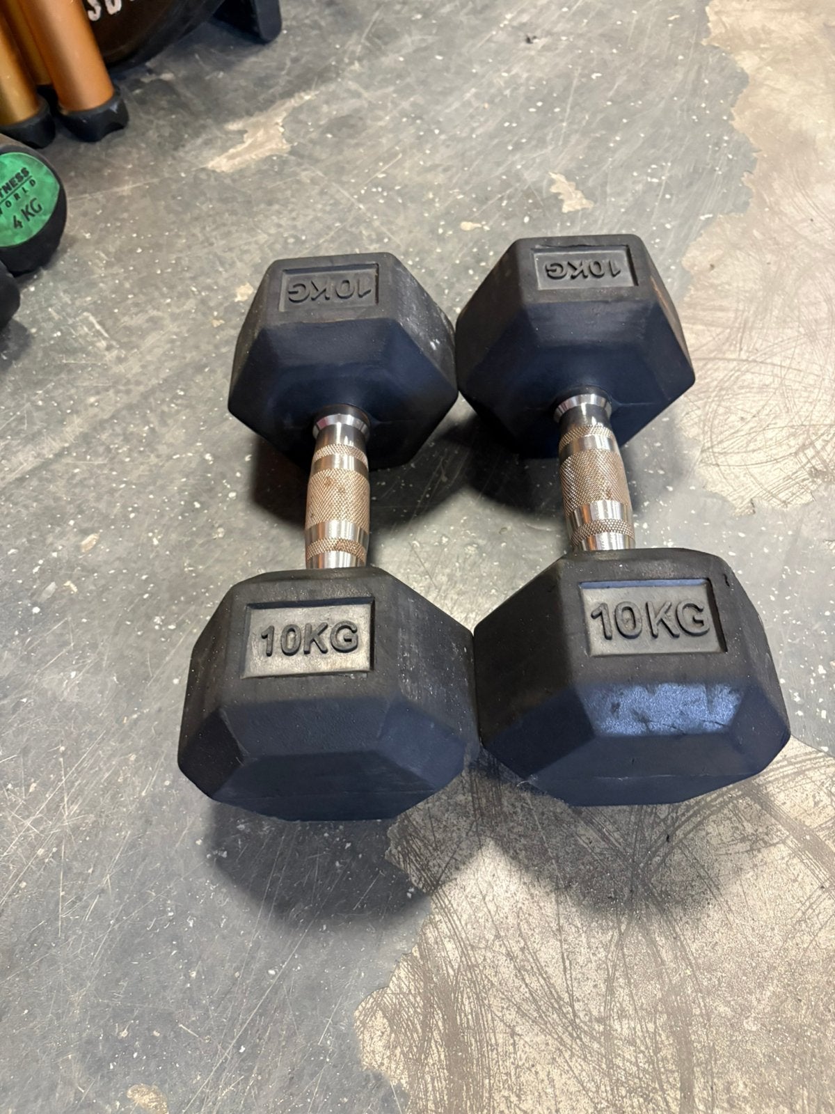 2 x 10 kg hexa dumbbells dumbbell set gewichten, Gebruikt, 2 x 10 kg, Gewichten, Ophalen of Verzenden