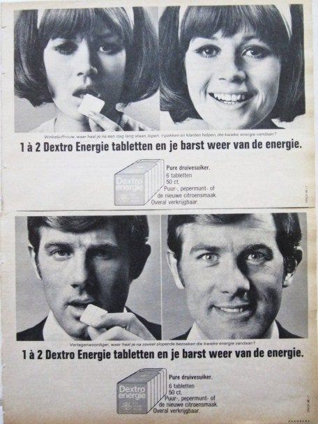 50+ vintage reclames keel haar en drogist producten 1967-69, Ophalen of Verzenden, Gebruikt, Overige typen