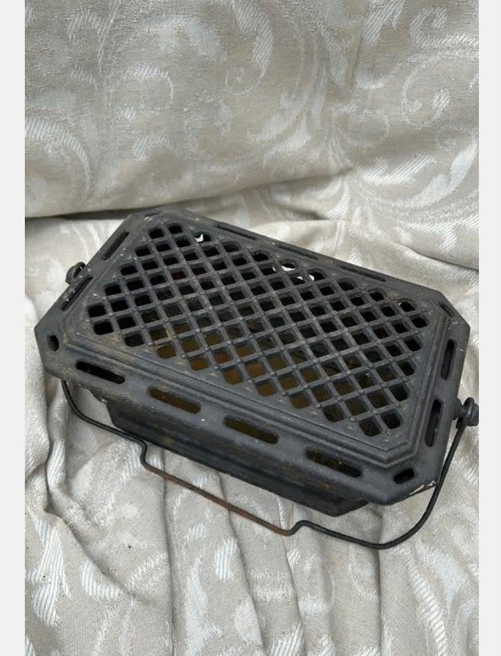 Antiek giet-ijzeren kolenstoof 28 x 18 x 10 cm, Ophalen of Verzenden
