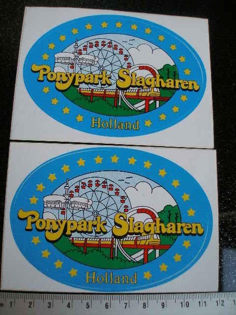 2x sticker Ponypark Slagharen holland monorail achtbaan, Verzamelen, Stickers, Zo goed als nieuw, Bedrijf of Vereniging, Verzenden