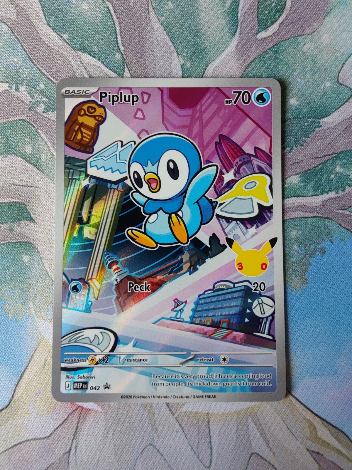 Pokemon black star promo piplup mep042, Ophalen of Verzenden, Nieuw, Losse kaart, Foil