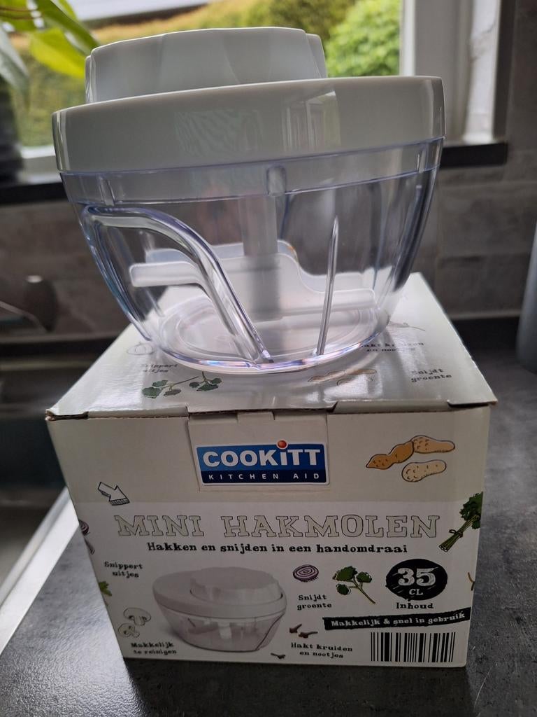 Cookitt Mini Hakmolen - Nieuw in doos, Nieuw, Ophalen of Verzenden, Vaatwasserbestendig, Minder dan 1 liter
