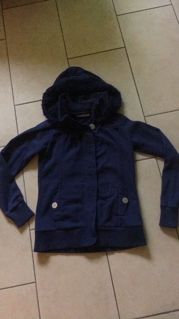 Mooi donker blauw vest met capuchon (Only)  Maat L, Maat 38/40 (M), Only, Blauw, Ophalen of Verzenden